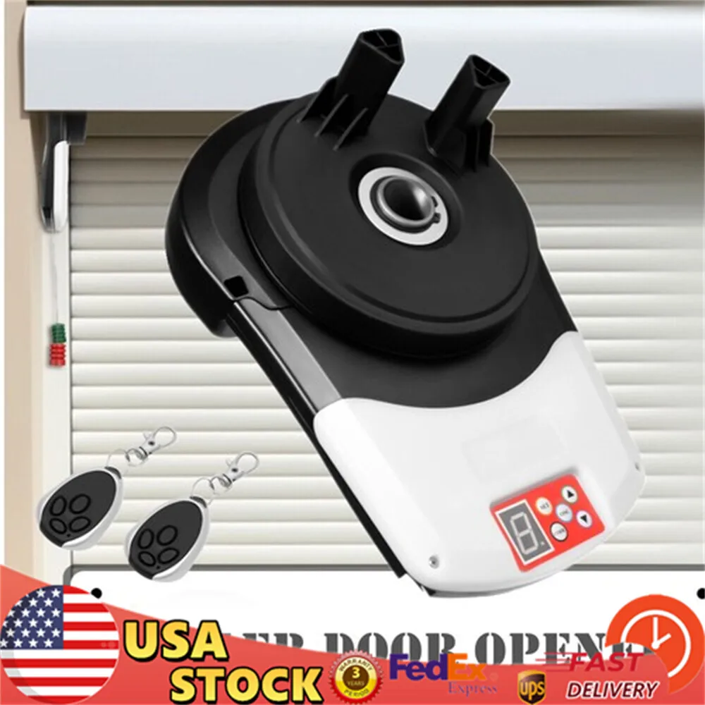 

Automatic Garage Roller Door Opener 24V DC Permanent Magnet Motor + 2 Remotes, Garage Door Roll Up Door Opener Kit