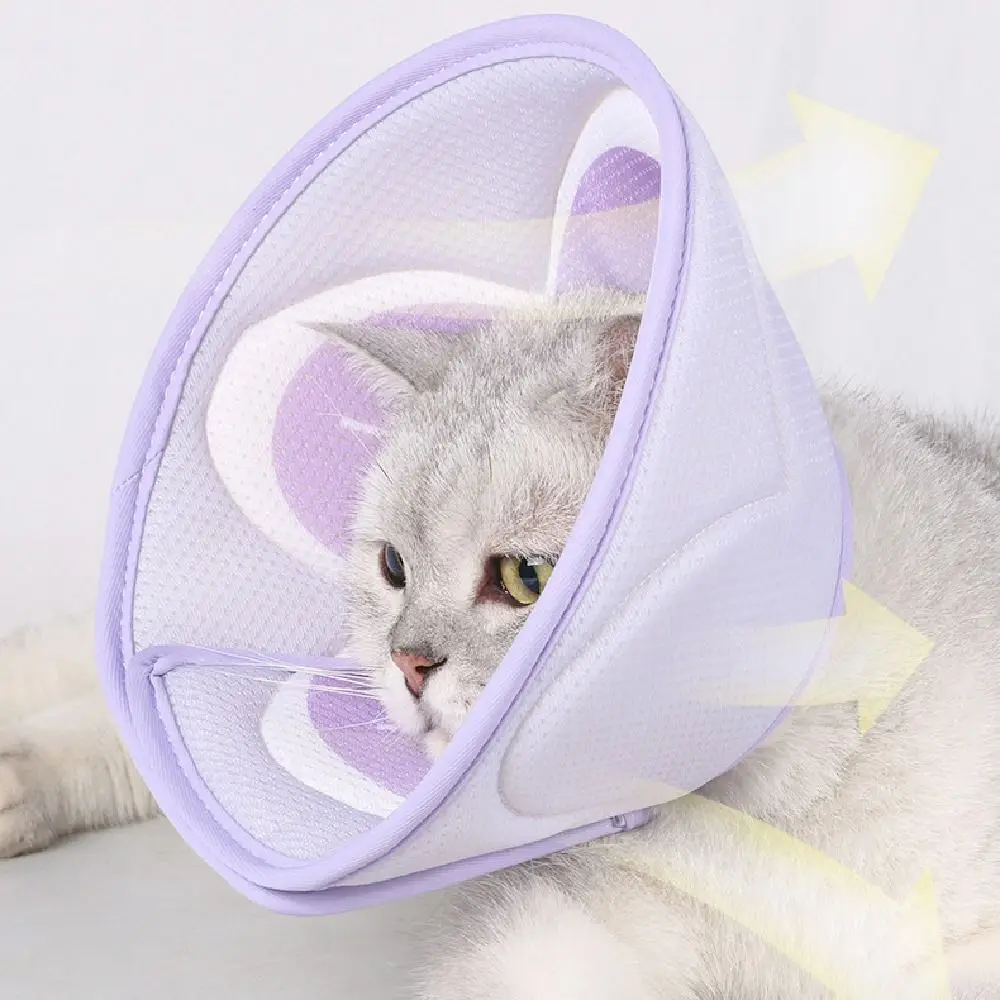 

Cartoon Pet Elizabeth Circle Flower Printing Soft Mesh Pet Protective Cover 3D Anti-Scratch Dog Recovery Collar