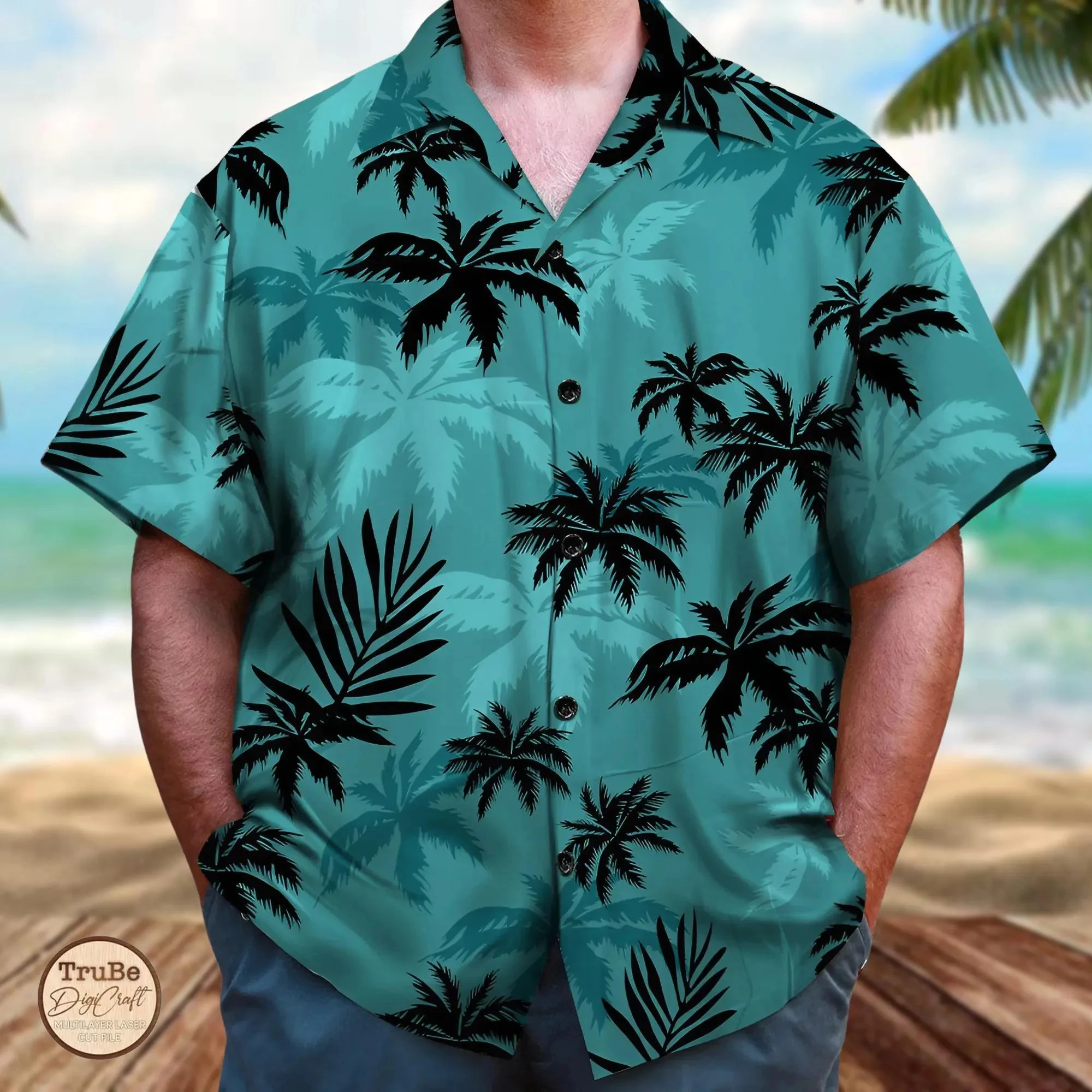 

Tropical 3D Print Flower Shirt Men Fashion Short Sleeve ButtonUp Hawaiian Shirt Beach Blouse Men Clothes Vacation Aloha Cardigan