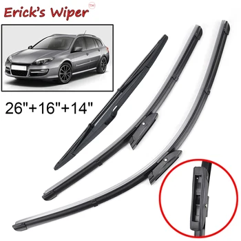 Erick's Wiper Front & Rear Wiper Blades Set For Renault Laguna 3 Grandtourer 2007 - 2015 Windshield Windscreen Window 26
