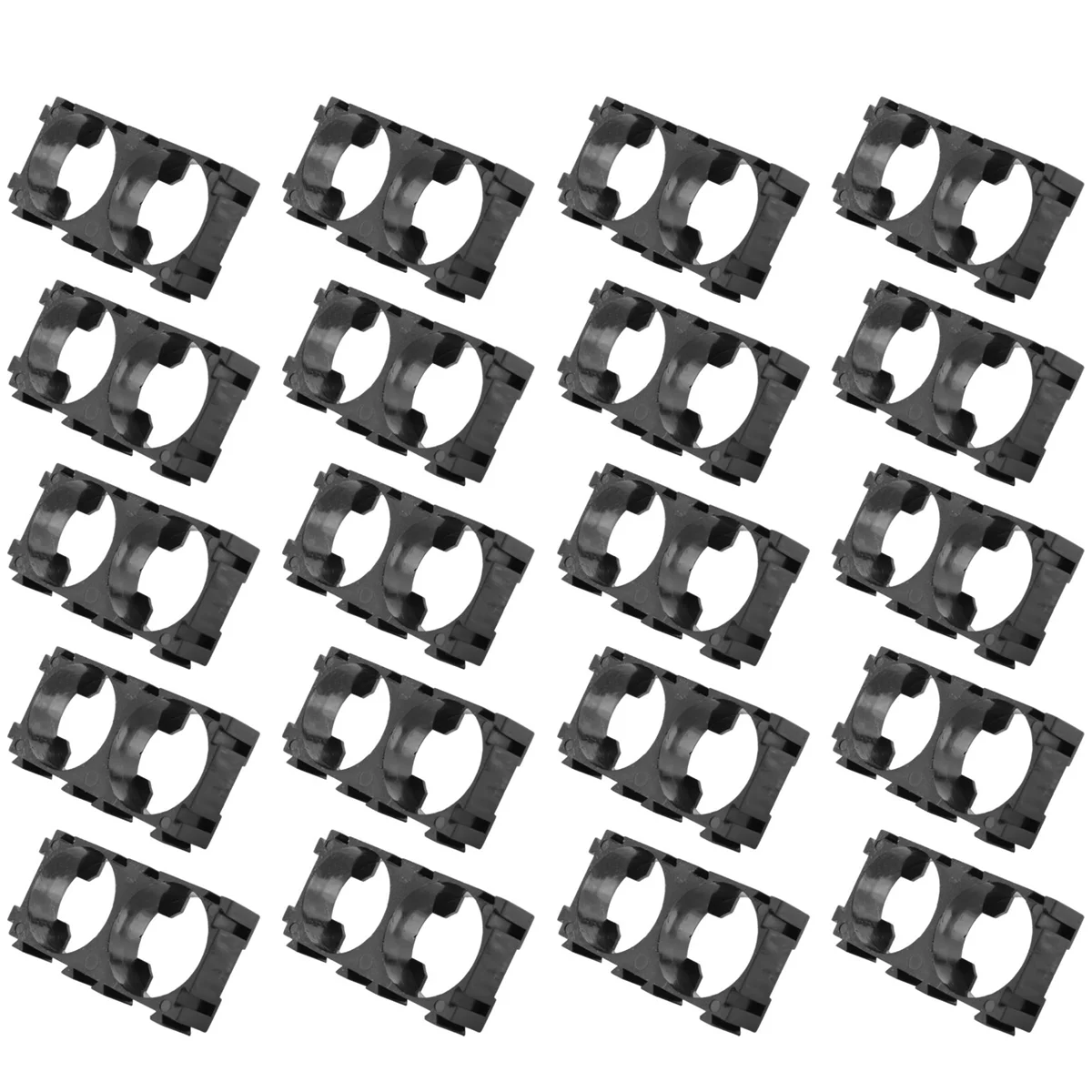 20x 18650 Lithium Battery Double Holder Bracket for DIY Cell Pack Black