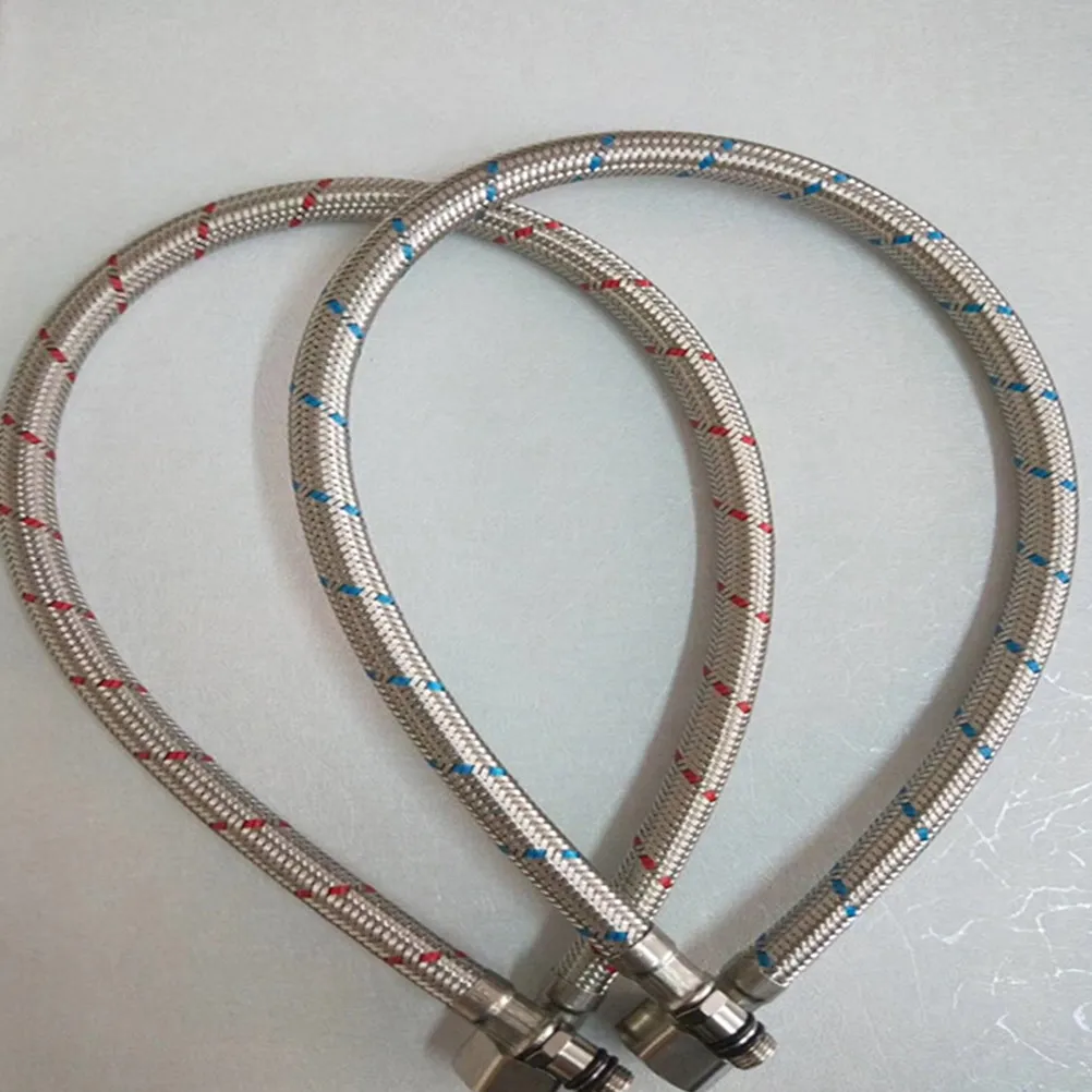 2Pcs Stainless Steel Braided Hose Flexible Durable Water Supply Line for Kitchen Bathroom Sink Connector Faucet Hose