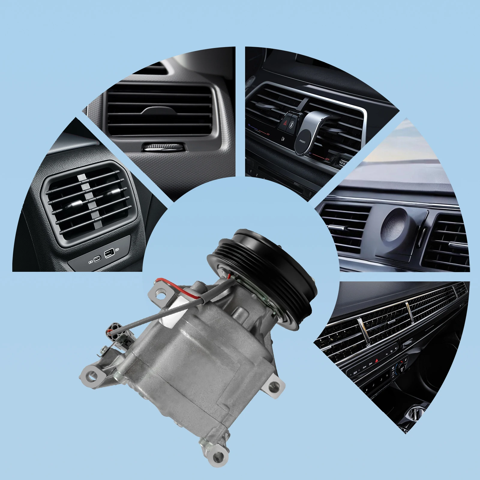 

Air Conditioner Compressor, AC Compressor & A/C Clutch for Toyota Echo 1.5L OEM CO 11063AC TEM254520, 14.99lbs 5.90×4.72×5.11in