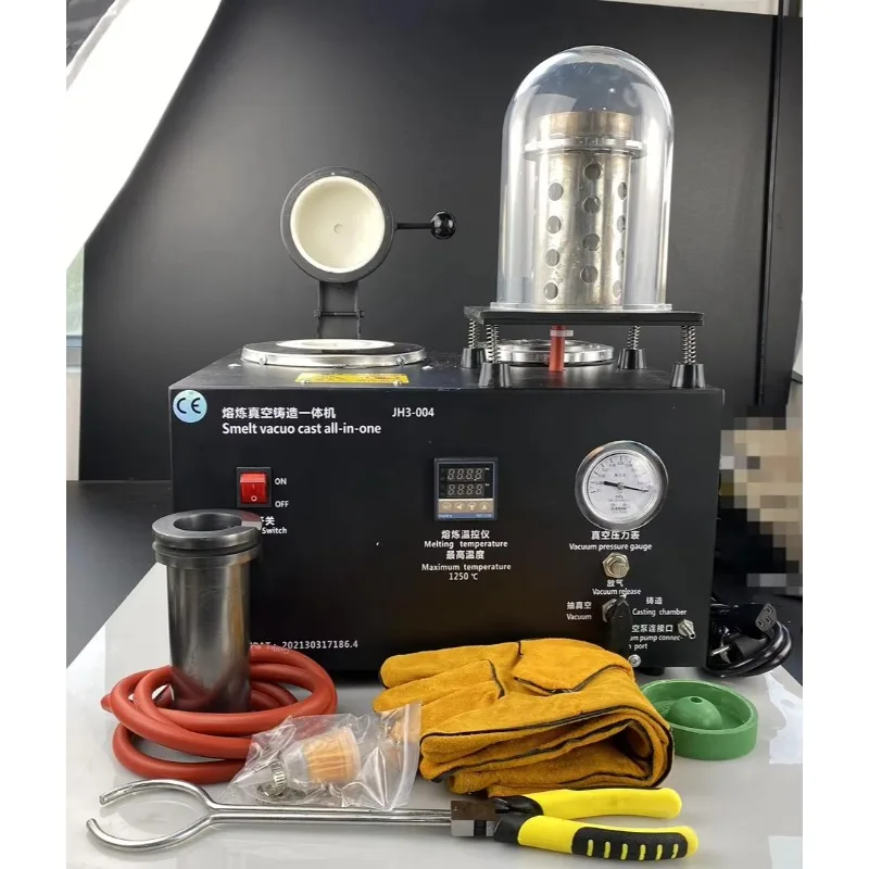 High-Temperature 3-in-1 Jewelry Casting Equipment 2kg 2L Vacuum Casting Machine High-Precision Melting Furnace for Precious