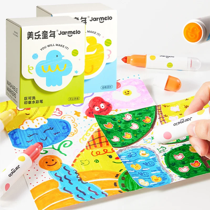 

6-цветные акварельные ручки с печатью, моющиеся, без запаха и спирта, для детской живописи, граффити, художественное просветление