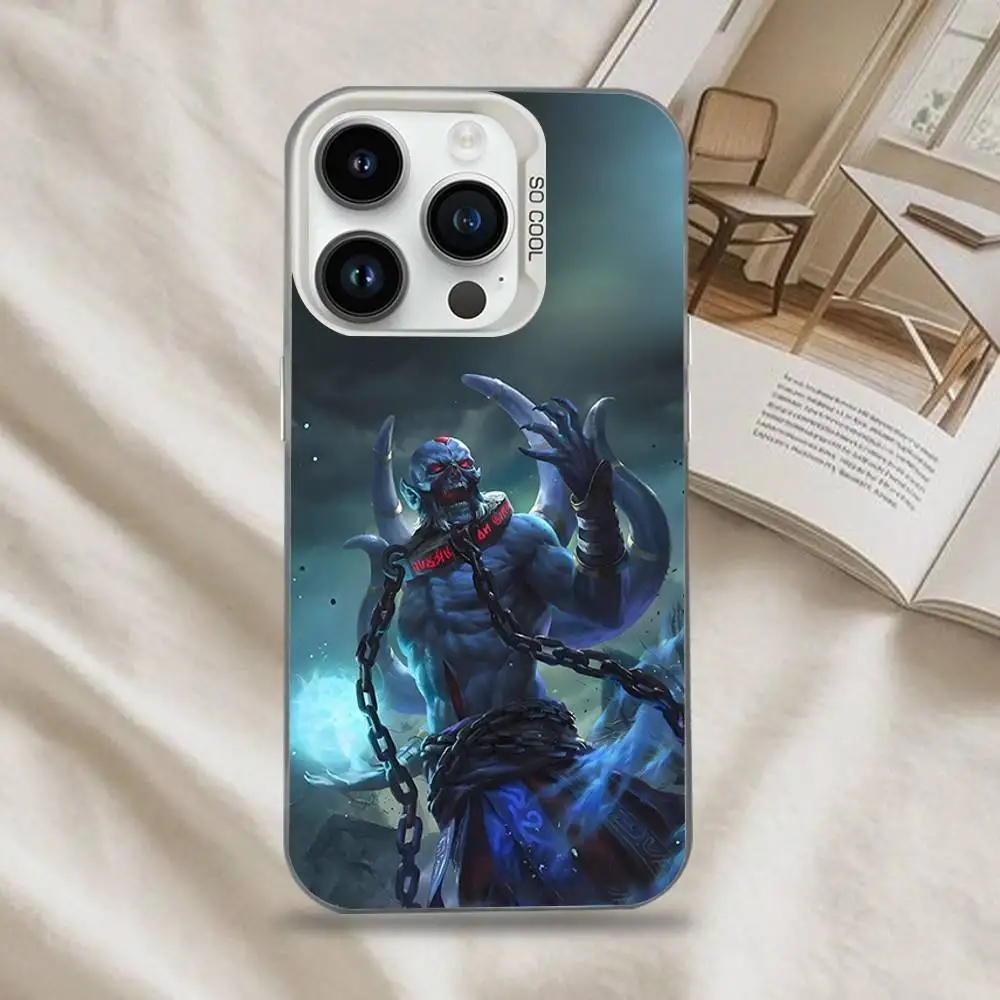 حافظة هاتف D-Dota 2 الرائعة لهاتف iPhone 16,15,14,13,12,11,Mini,Pro,SE,MAX غطاء أبيض غير لامع مقاوم للصدمات