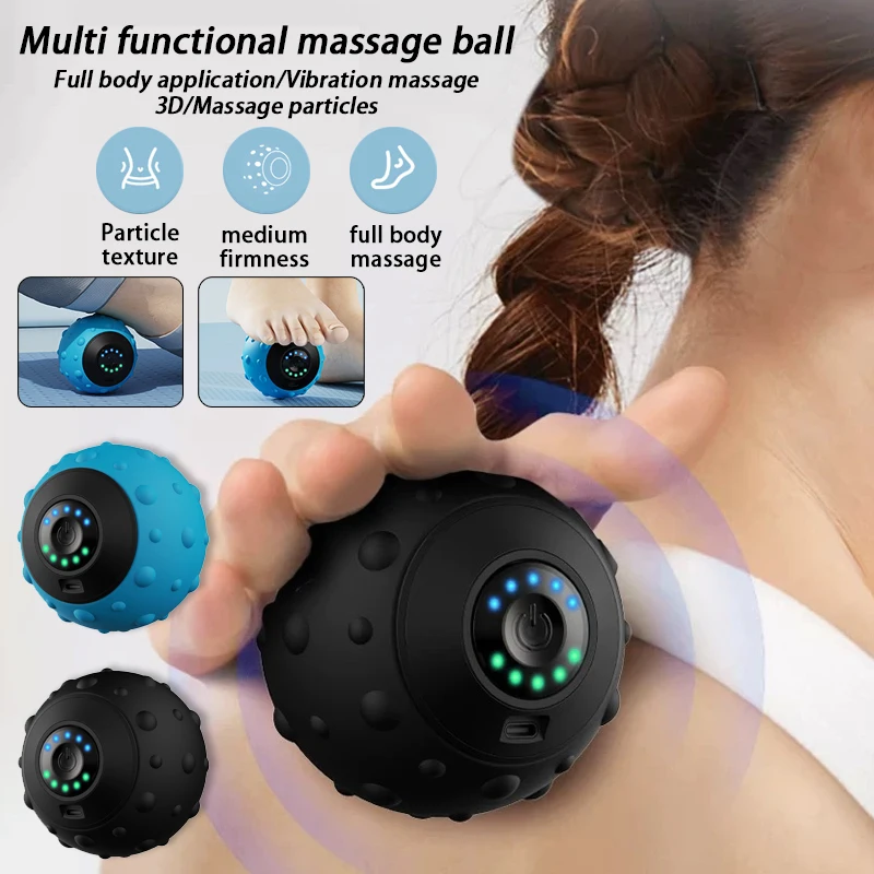 

1 шт., хит продаж, вибрационный массажный мяч, электрический мяч для фасции, массажер для расслабления мышц, фитнес-йога, упражнения, вибрационный массаж