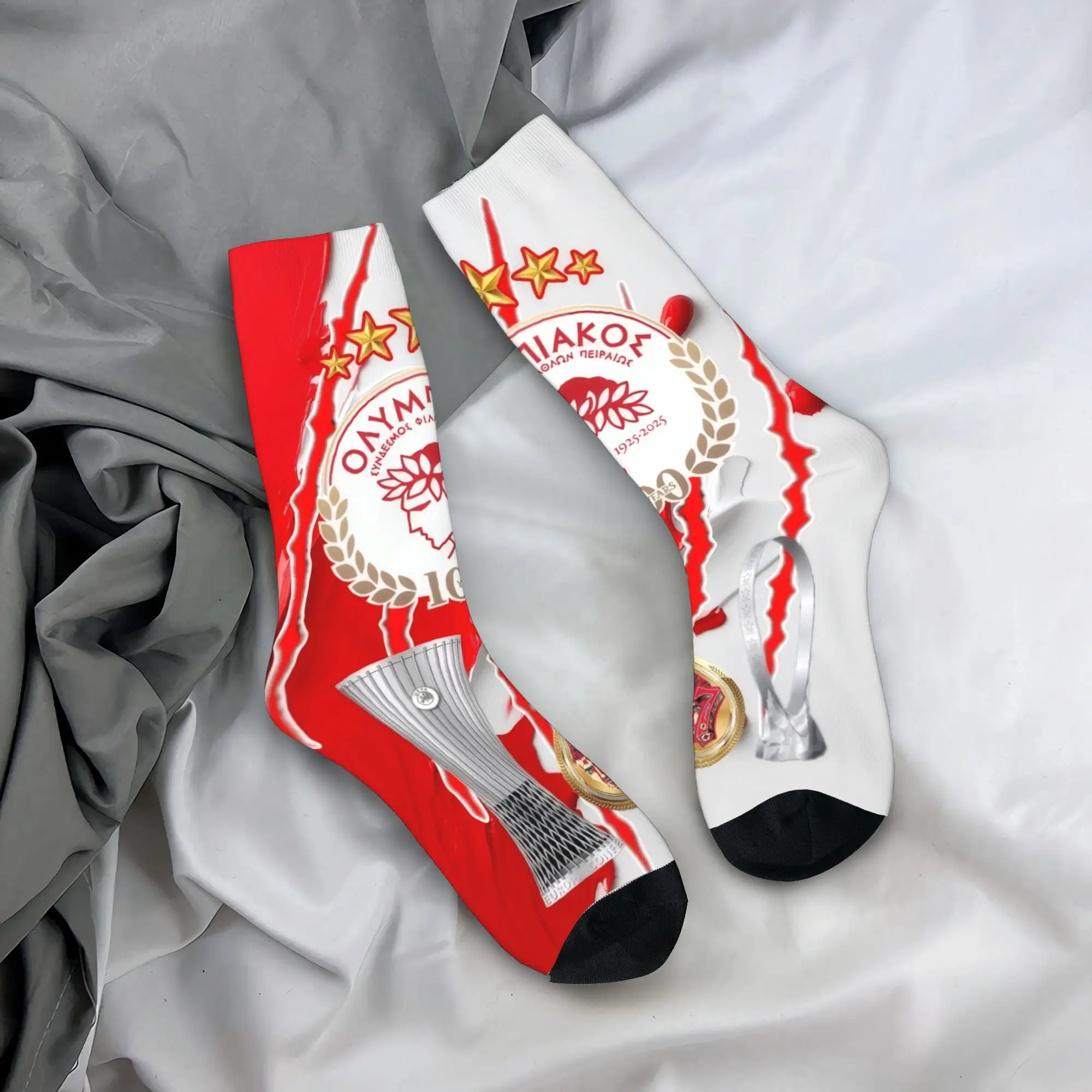 Hip Hop Vintage OLYMPIAKOS Crazy Men's compression Socks Unisex  Harajuku Pattern Printed Funny Sock Match Day Essentials