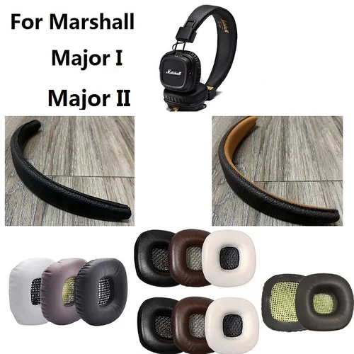 Almohadillas para los oídos para Marshall Major I II Major 1 y 2, fundas de repuesto para auriculares, orejeras, almohada para los oídos, diadema original de cuero