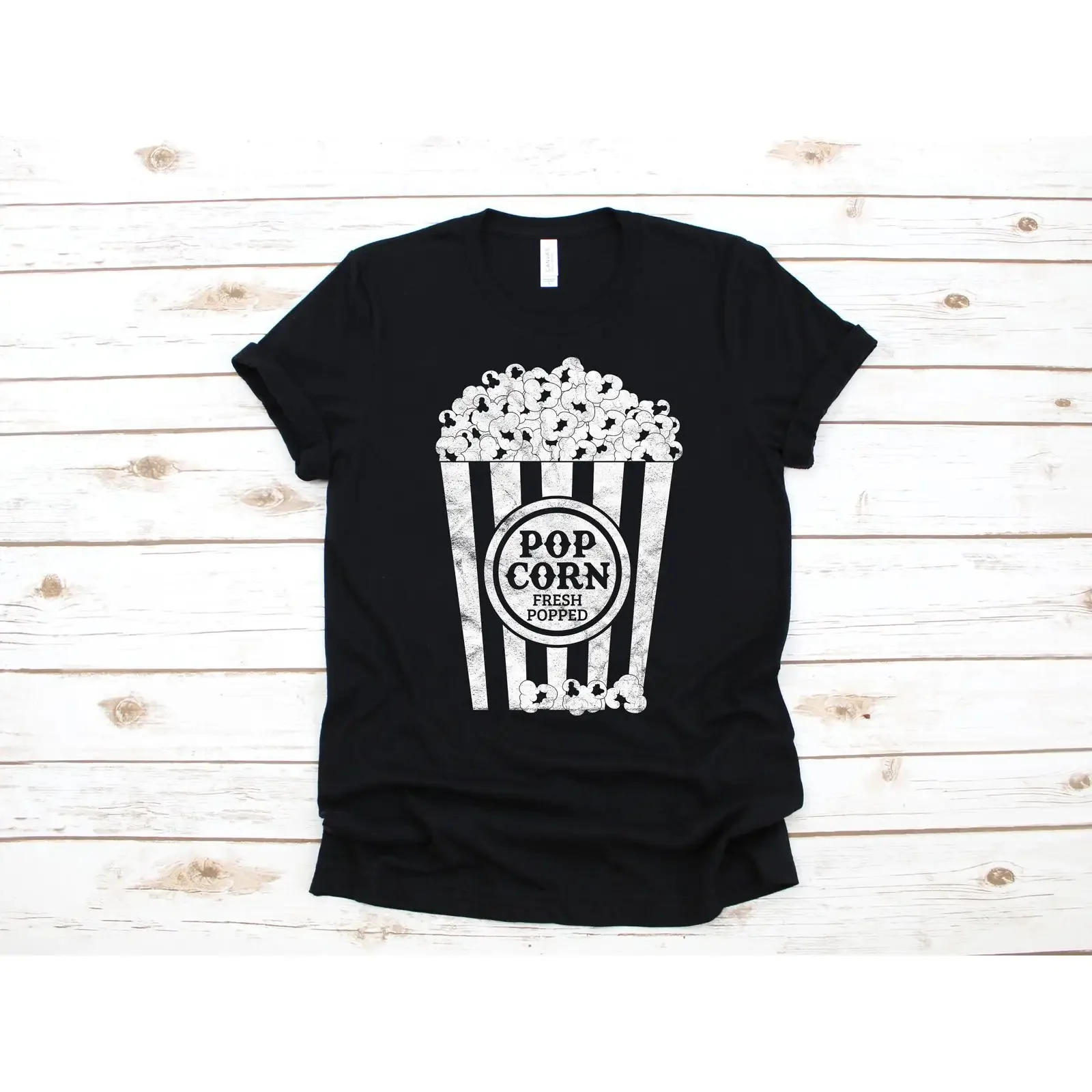Popcorn T Shirt Movie Theater Lover SweaT Long Sleeve Kids Apparel  vintage Washed Stretched Slightly Soft Casual Versatile