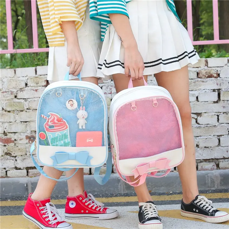 Clear Transparent Backpacks Women Harajuku Bow-knot Itabags Bags School Bags for Teenager Girls Designer Ita Bag Bookbag Bolsa