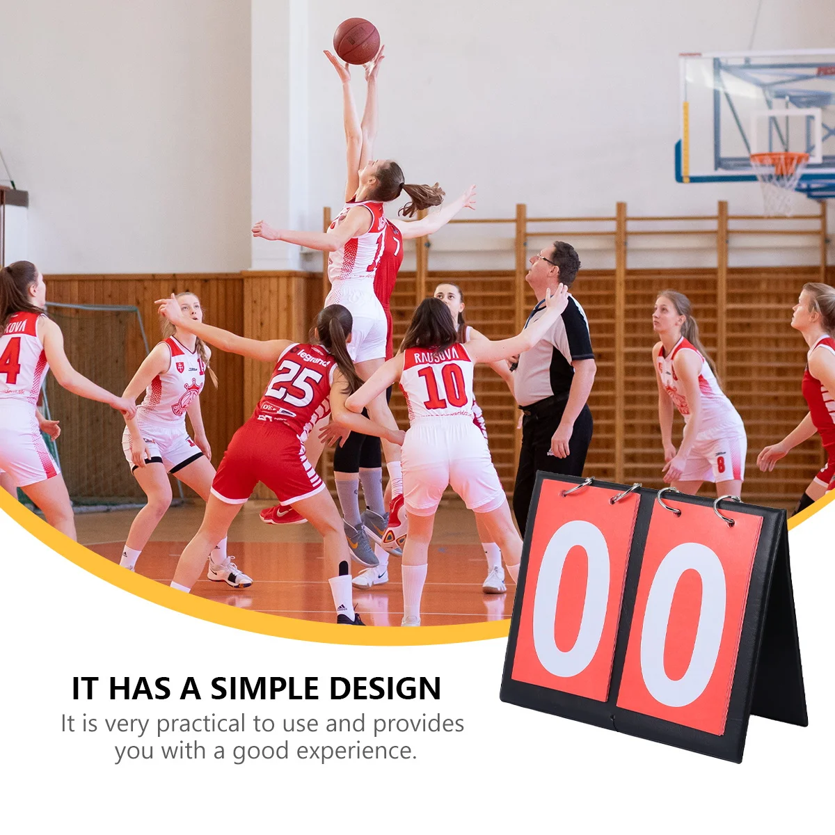 

Basketball Score Board 2-Digit Two-Sided Flipper Manual Scorekeeper For Sports Match Scoreboard Double Side Counter