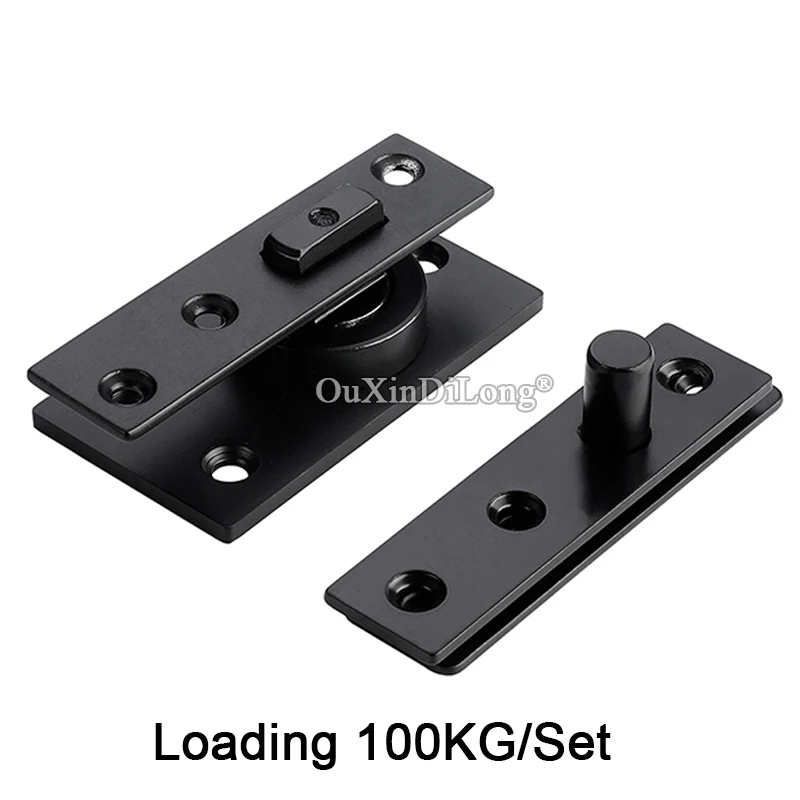 1Set Stainless Steel Heavy Door Hinges 360° Rotary Invisible Door Pivot Hinges Up and Down Mount Door Shaft Loading 100KG/Set