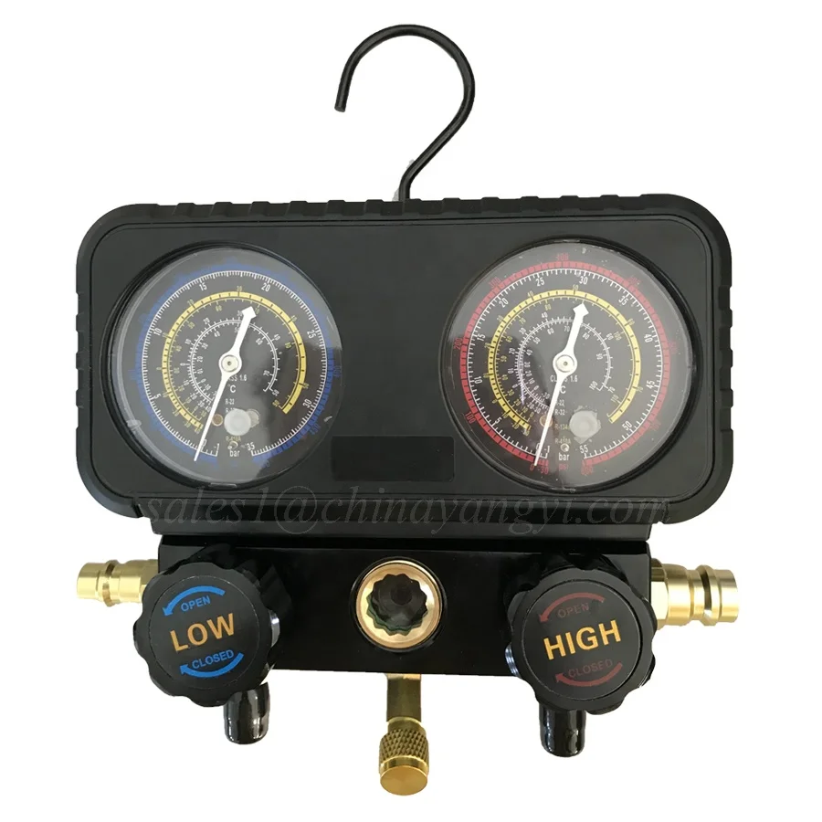 Elettrovalvola HVAC A/C Refrigeration Kit R32 R410A R134A Ball Valve Manifold Gauge Set Auto Service Kit 1.2 Meter Charging Hoses Altre valvole — dettaglio 1