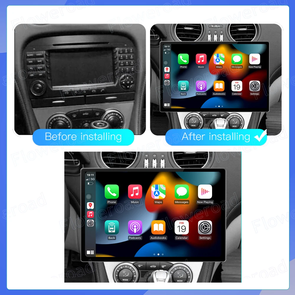 Android 13 4G+5G WIFI Car Radio Multimedia Video Player GPS For For Mercedes Benz SL R230 SL350 SL500 SL55 SL600 SL65 2001-2007