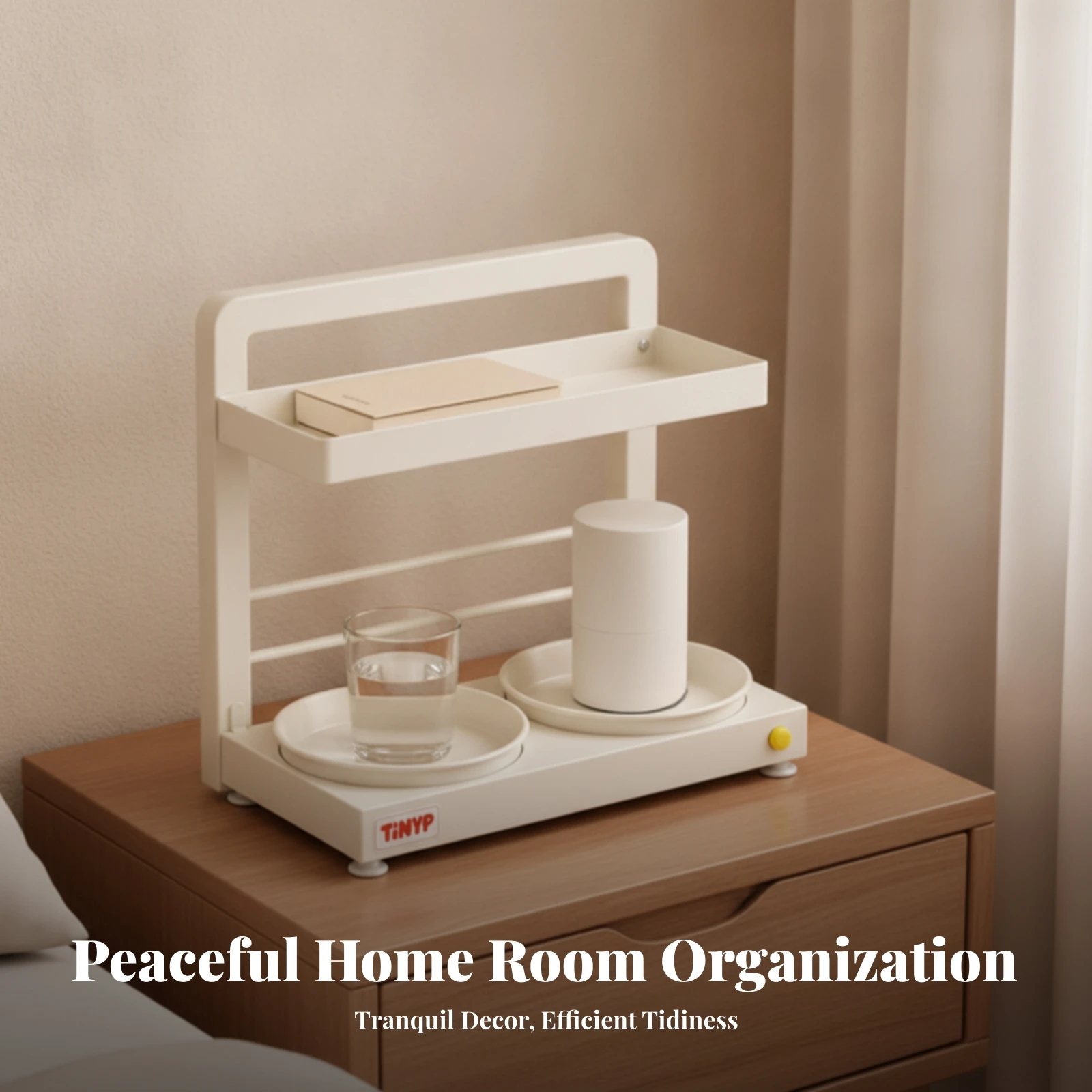 Countertop Organizer with Rotating Trays Space-Saving Two-Tier Storage Rack Countertop Shelf Organizer Compact Metal