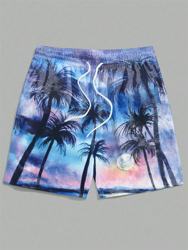 

Мужские пляжные шорты с 3D-принтом для лета 2026 года – быстросохнущие дышащие спортивные шорты для активного отдыха и плавания