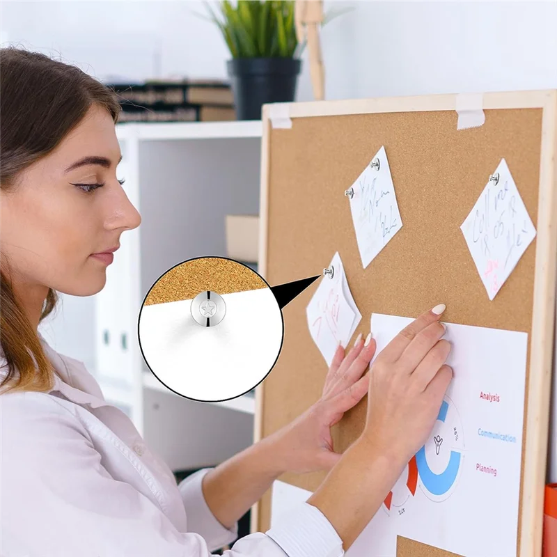 Confezione da 60 chiodi per appendere quadri in argento a doppia testa, chiodi per quadri, puntine per arazzi, perni da parete per appendere