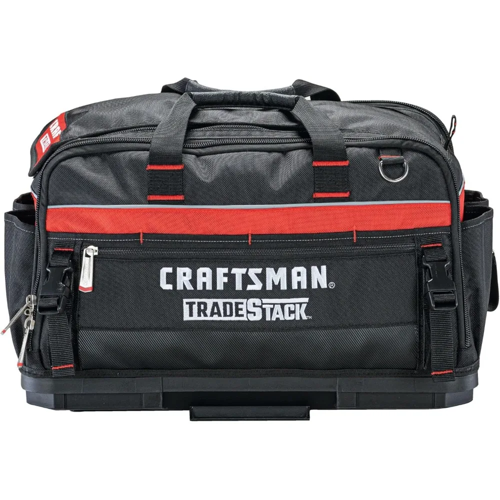 CRAFTSMAN 22,5 Tradestack Werkzeugtasche, strapazierfähiges Polyester mit schwarzem und rotem Design
