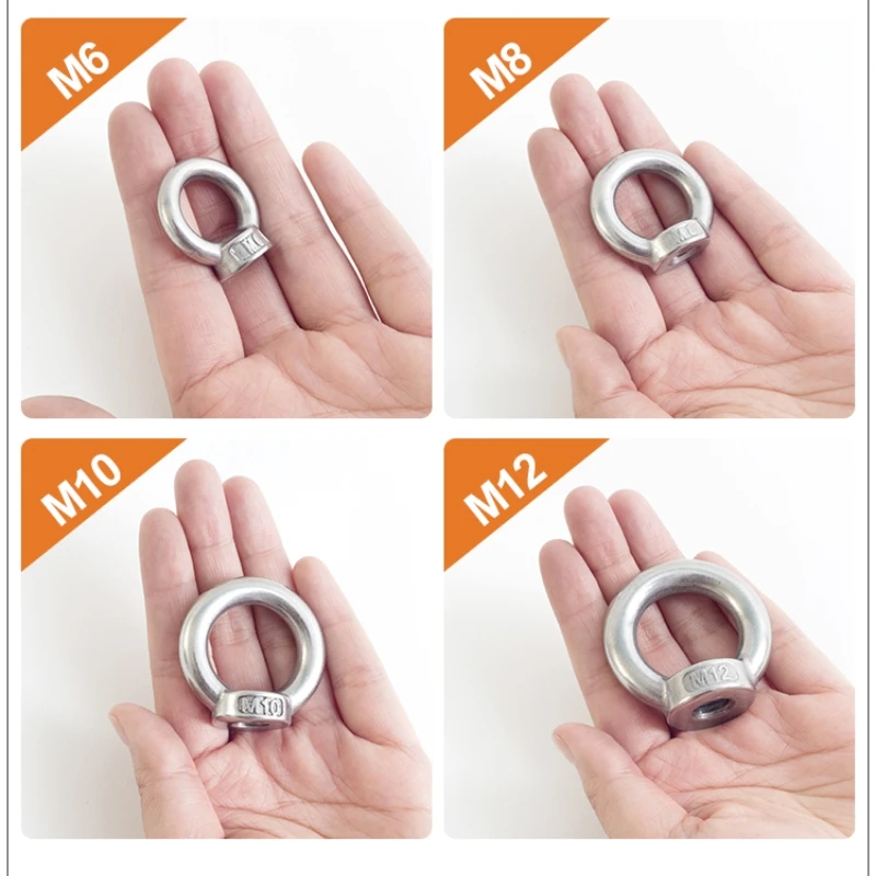 Nakrętki z uchem do podnoszenia pierścieni/nakrętki z uchem do podnoszenia trójkątnego Pierścienie z gwintem trapezowym Pasują do śrub uchwytowych M3M4M5M6M8M10 M12 M14 M16 M18 M20 M24