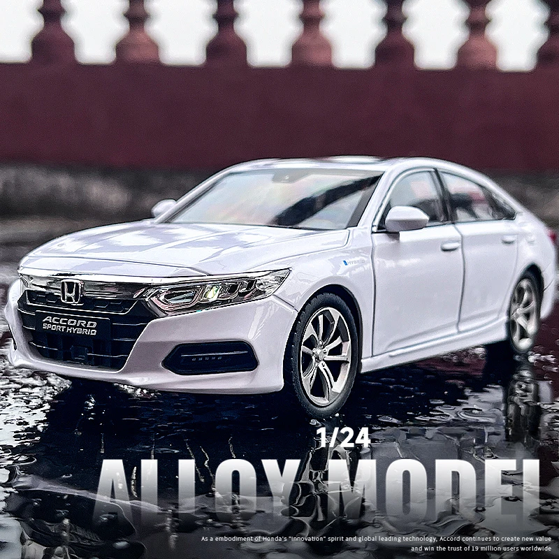 

Литая под давлением масштаб 1:24 Honda Accord, модель автомобиля из сплава, детские игровые транспортные средства для мальчиков, игрушка в подарок, коллективный миниатюрный домашний декор