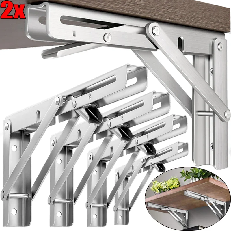 

Треугольные складные кронштейны для полок, сверхпрочные настенные кронштейны для столов и верстаков, регулируемые мебельные кронштейны, фурнитура