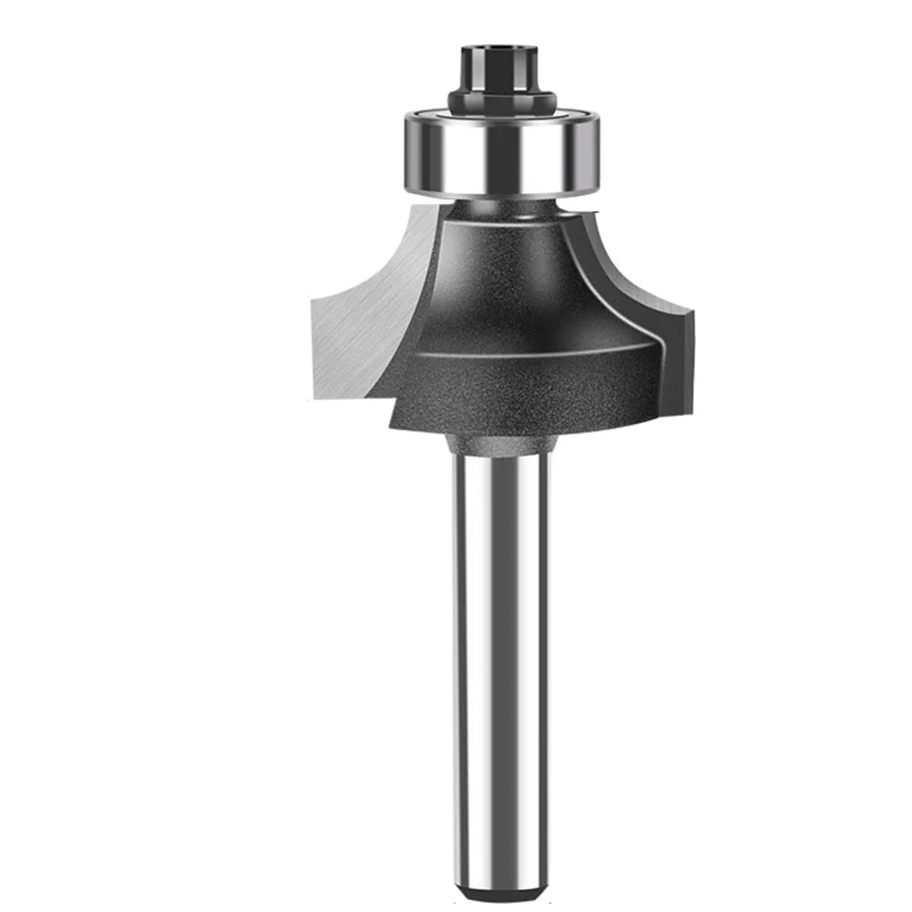Corner Round Over Router Bit with 1/4 Inch Shank and Bearing Guide for Smooth Edge Profiling on Solid Wood Laminate and Plywood