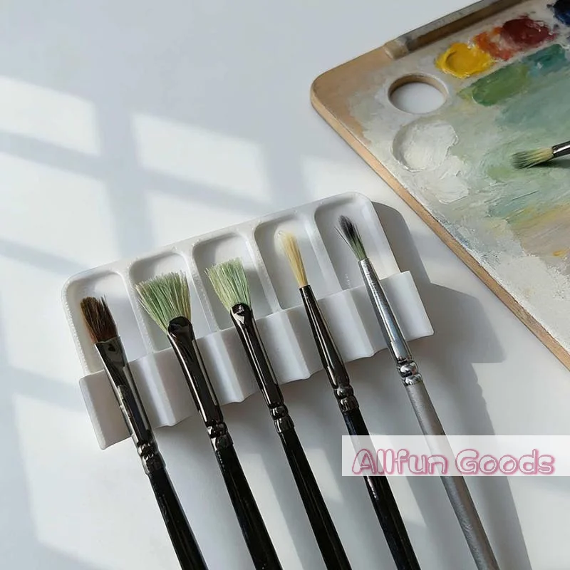 1Pcs Lightweight Portable Painting Brush Rest Holder 3D Printed Plastic Brush Holder Space-Saving Mini Size Brush Storage Box