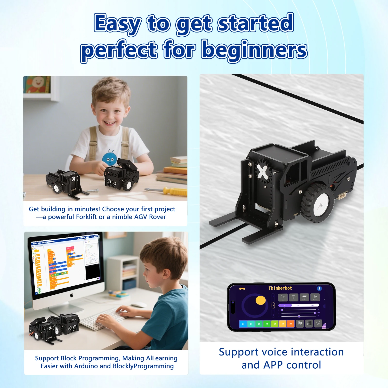 ACEBOTT Robotics Kis 2 in 1 Smart Robot Car Kit for Arduino Scratch STEM Toys Coding Robot Kit for STEM Classroom Home Education