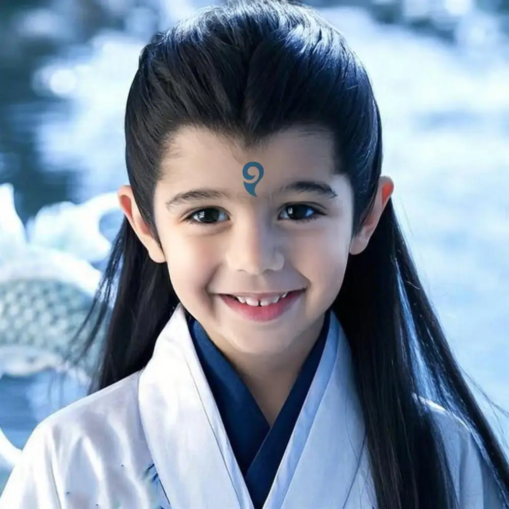 Flame Wave Pattern Stickers Flame Wave Face Sticker Set for Kids Blue Waterproof Decals for Cosplay Performances Washable Face