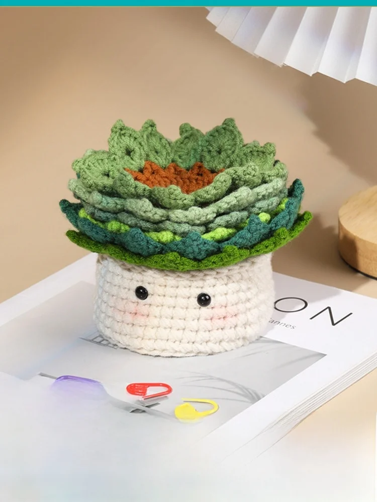technique-yarn-hook-needle-plant-pot-flower-pot-mat-cup-mat-ornament-material-diy-knitting-kit-accessories