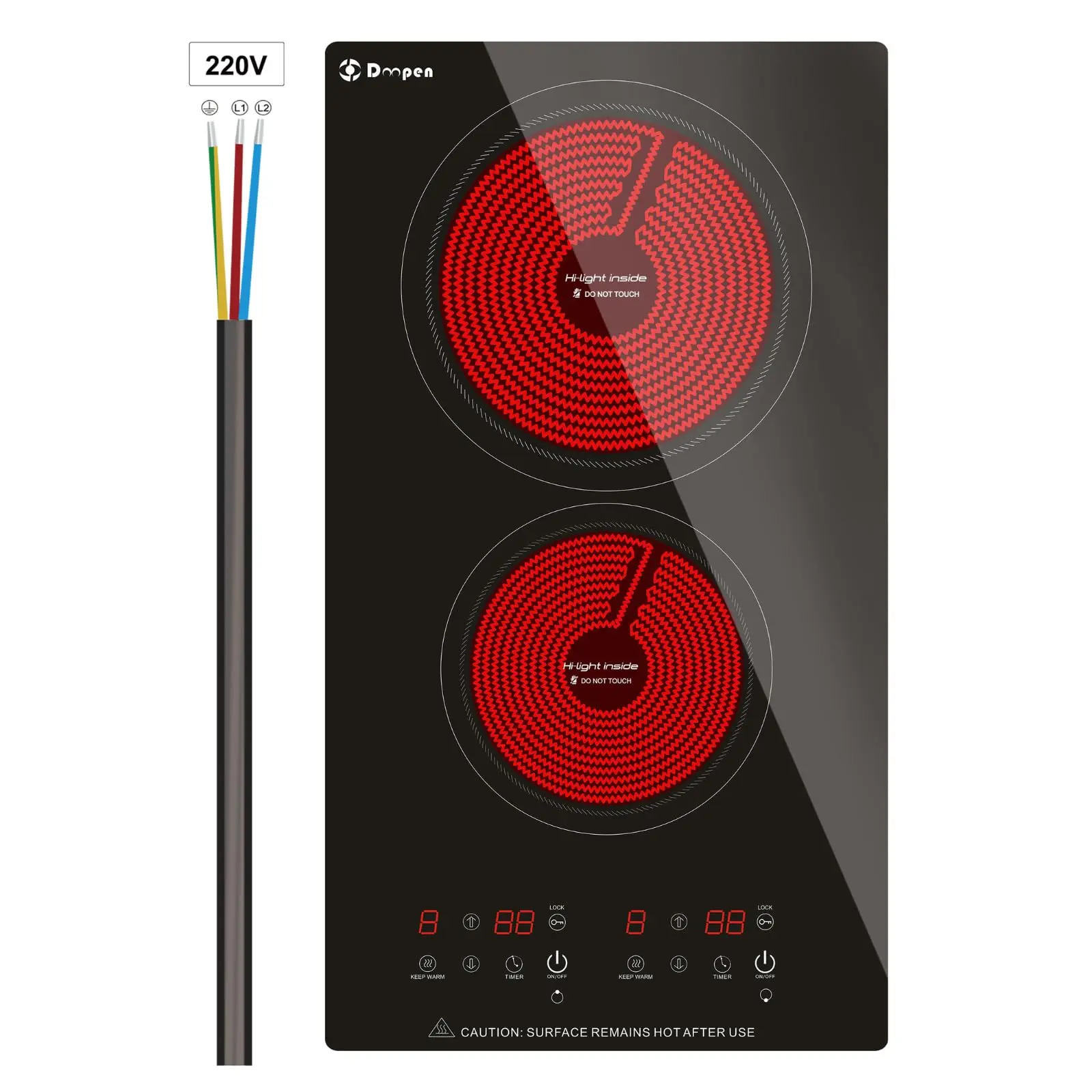 3000W Ceramic Cooker Dual Burners Built-in Independent Control Direct Sales for Kitchen Stove Electric for Household Use