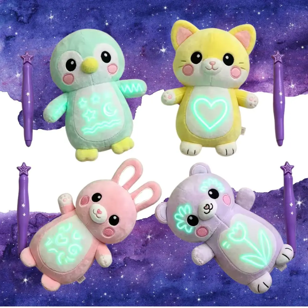 Doodle Plush Doll Toy Glow‑in‑the‑Dark Luminous Light Painting Plush Stress Relief Educational Toy Holiday Birthday Gift