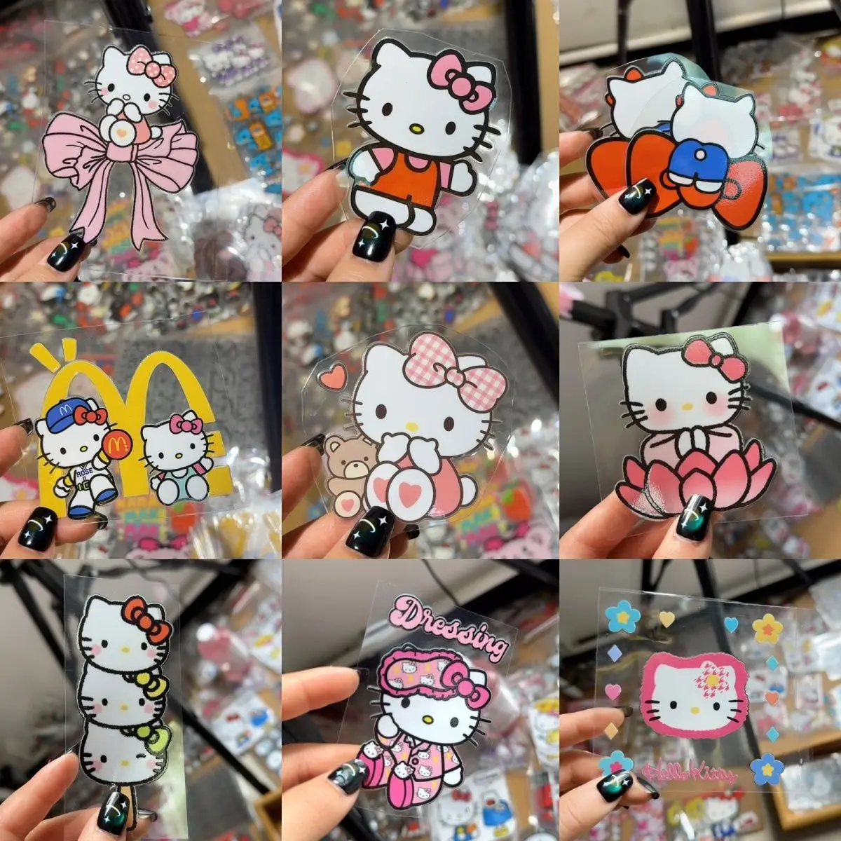 

Hello Kitty наклейка на чашку воды в честь 50-летия, мультяшная наклейка с кристаллами, водонепроницаемая, устойчивая к царапинам переводная наклейка