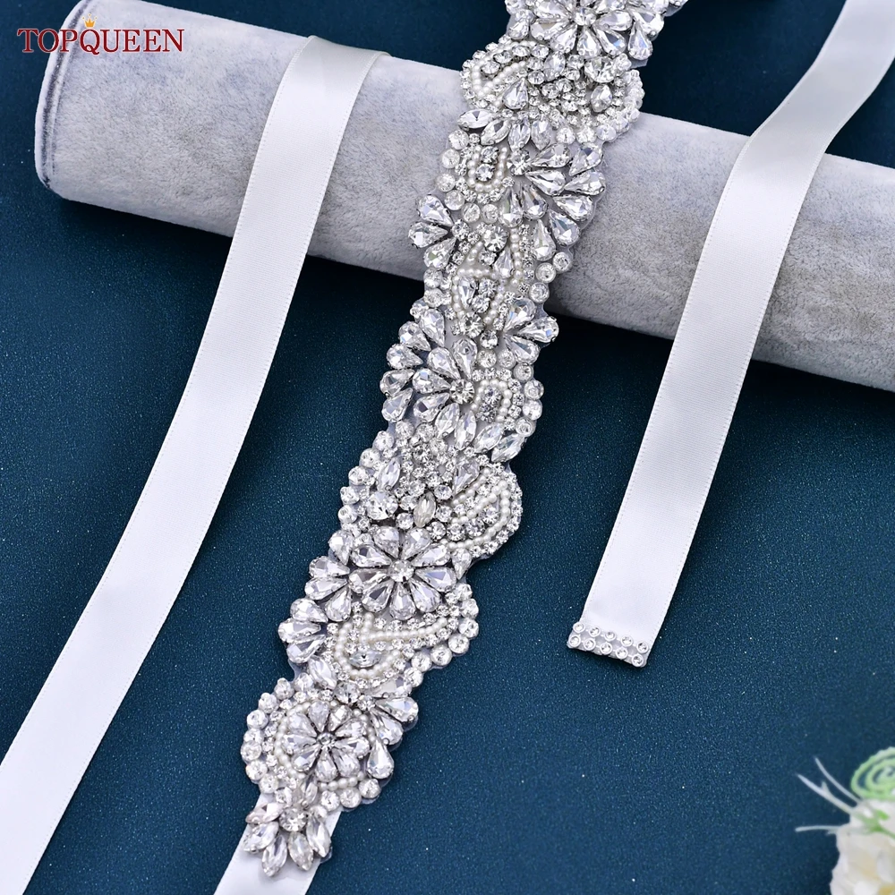 Topqueen Jurk Luxe Strass Diamond Silver Bead Avond Accessoires Prinses Wind Godin Van Geluk Riem S120