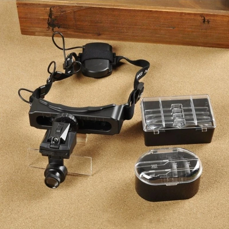 شاهد عدسة مكبرة لطب العيون، نظارات عالية الوضوح مثبتة على الرأس، خفيفة الوزن، 8 مجموعات من إصلاح المرايا #2