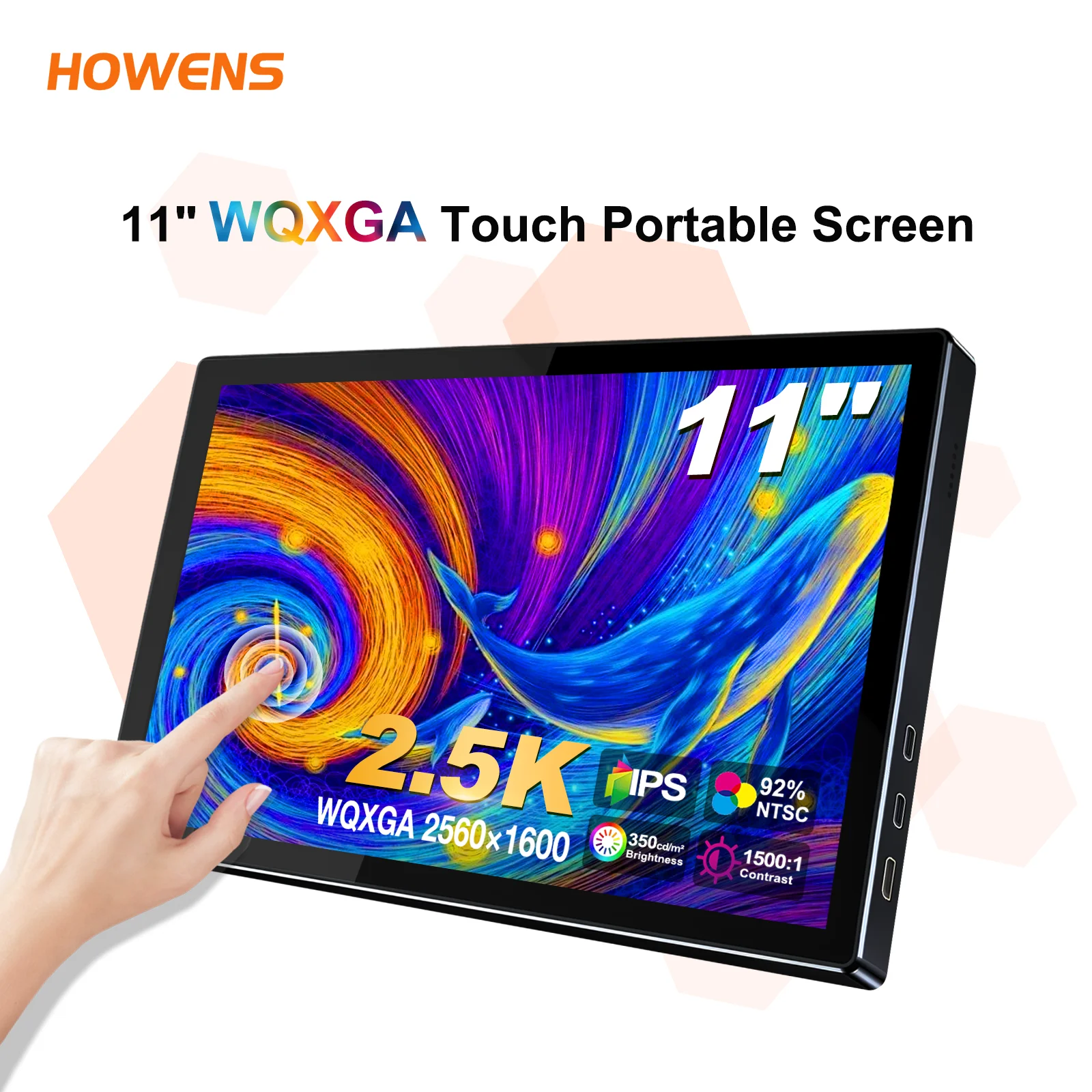 

11 inch 2.5K Touchscreen Portable Monitor IPS VESA 75*75mm 16:10 USB-C HDMI Display Low Blue Light For Laptop Mac PC PS5 Switch