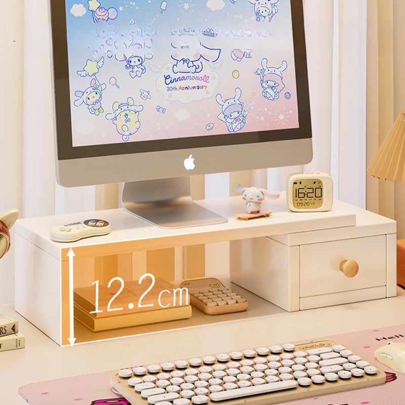 Desktop Monitor Stand Riser for Computer Desk Office Workstation Dorm Laptop Holder Screen Storage Space Saving