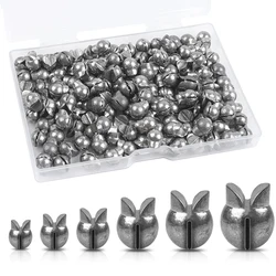 60Pcs Split Shot Fishing Weights Sinkers Removable Round Drop Shot Weights Small Fishing Line Weights Lure Fishing Tackle