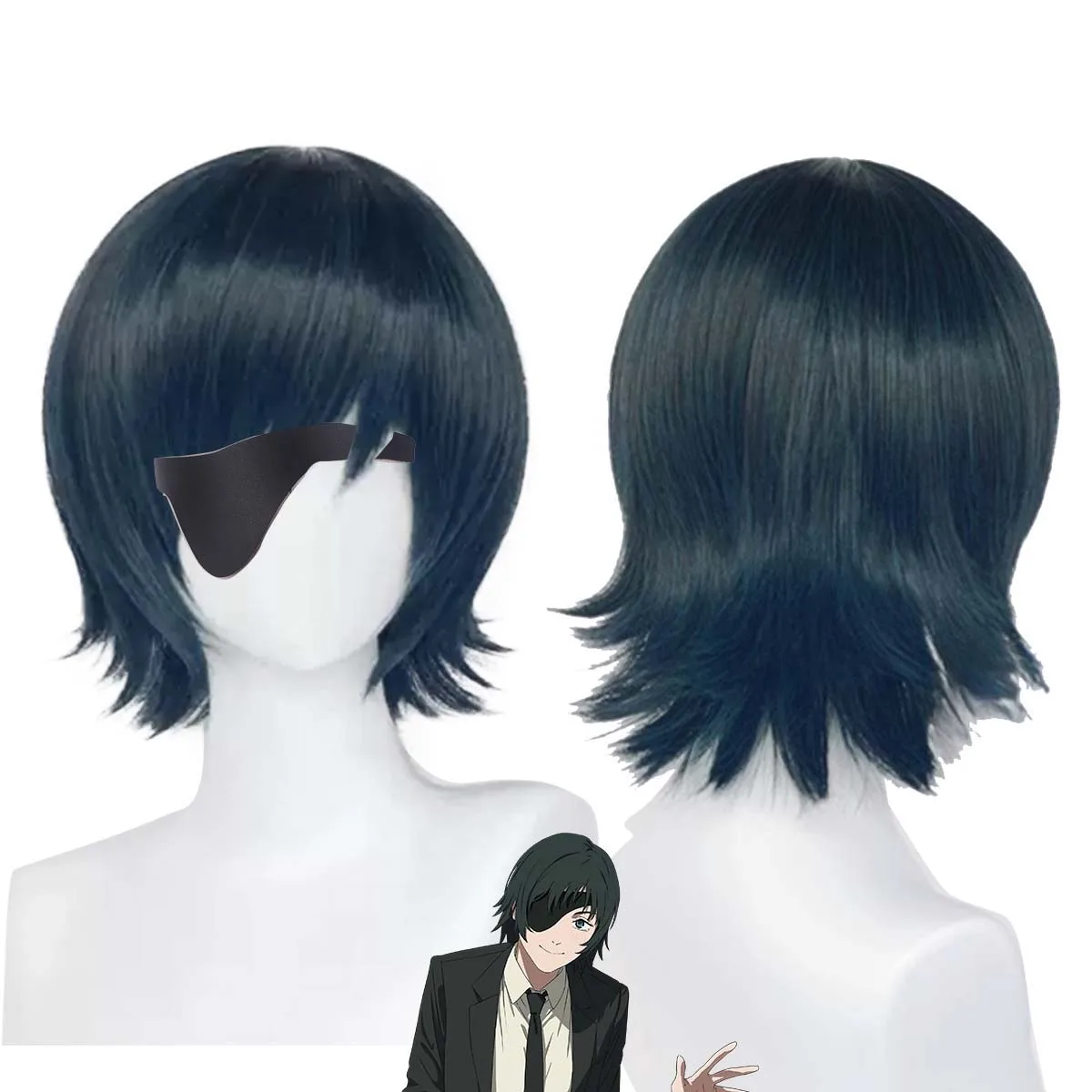 

Короткий темно-зеленый парик из термостойкого синтетического волоса для косплея Химено для взрослых