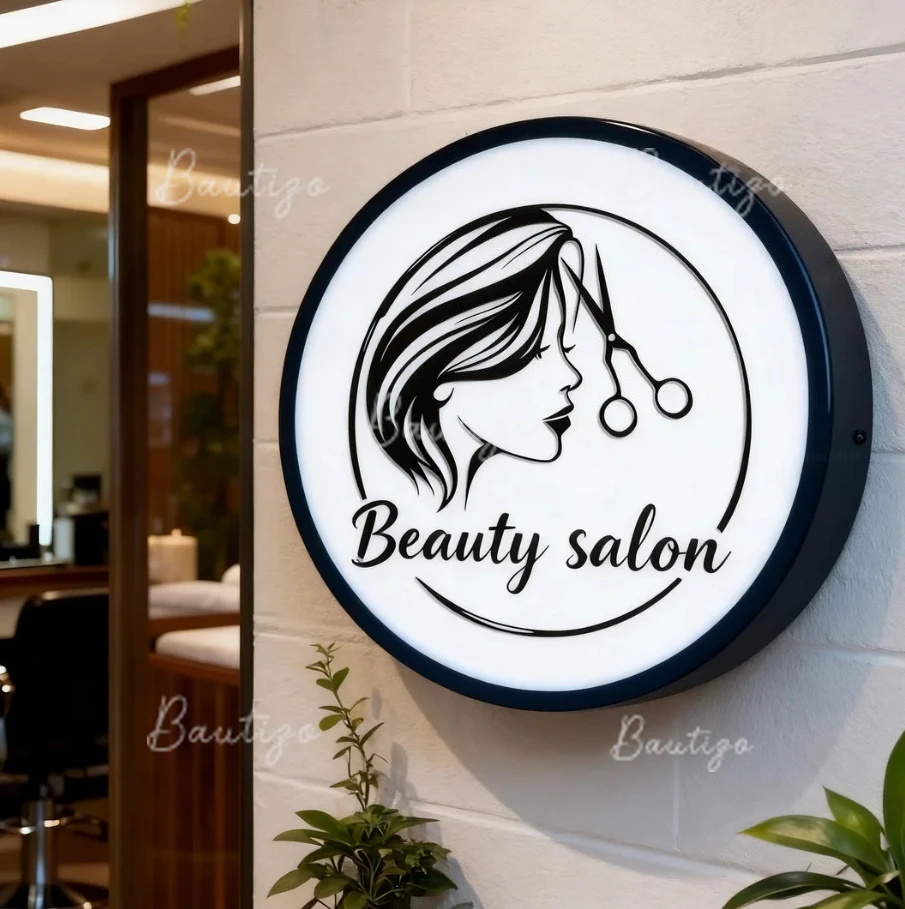 Custom Advertising Led Light Box Sign Single-sided Illuminated Business Beauty Salon Projecting Signage Light Up Art Wall Decor