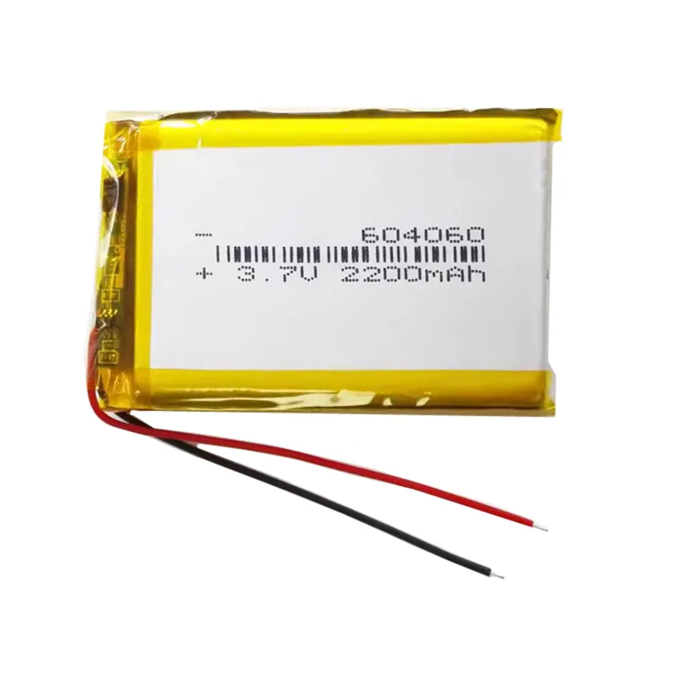 10 PCS 3.7V 2200mAh Lithium Polymer LiPo Rechargeable Battery 604060 For Mp3 DVD PAD Camera Speaker Recorder GPS DV 6*40*60mm