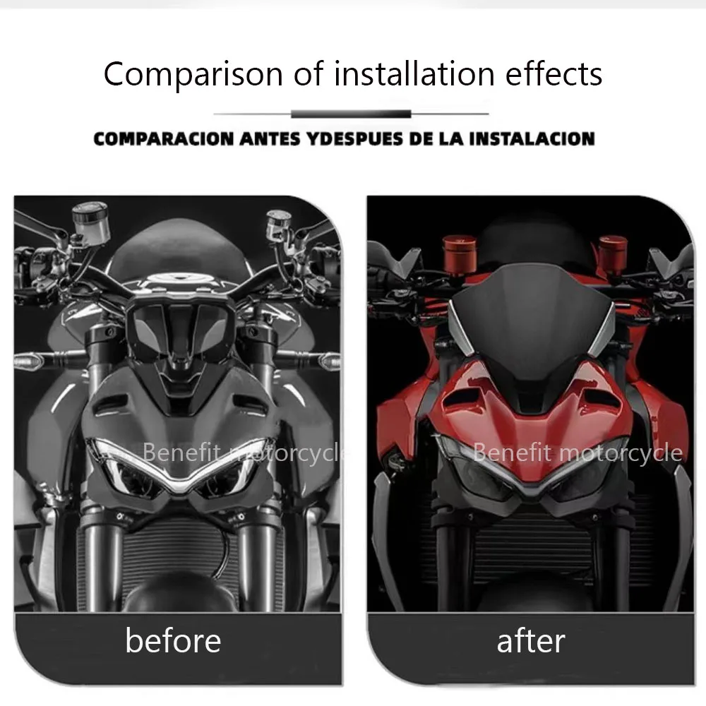 For Ducati Streetfighter STREETFIGHTER V4 S V4S 2021-UP 2022 2023 Motorcycle Windscreen Windshield Wind Deflector Screen Shield