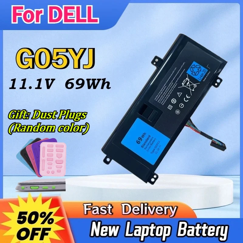 

Newly G05YJ Laptop Battery 11.1V 69Wh For DELL Alienware 14 A14 M14X R3 R4 Series P39G Alienware 14D-1528 GO5YJ Y3PN0 8X70T