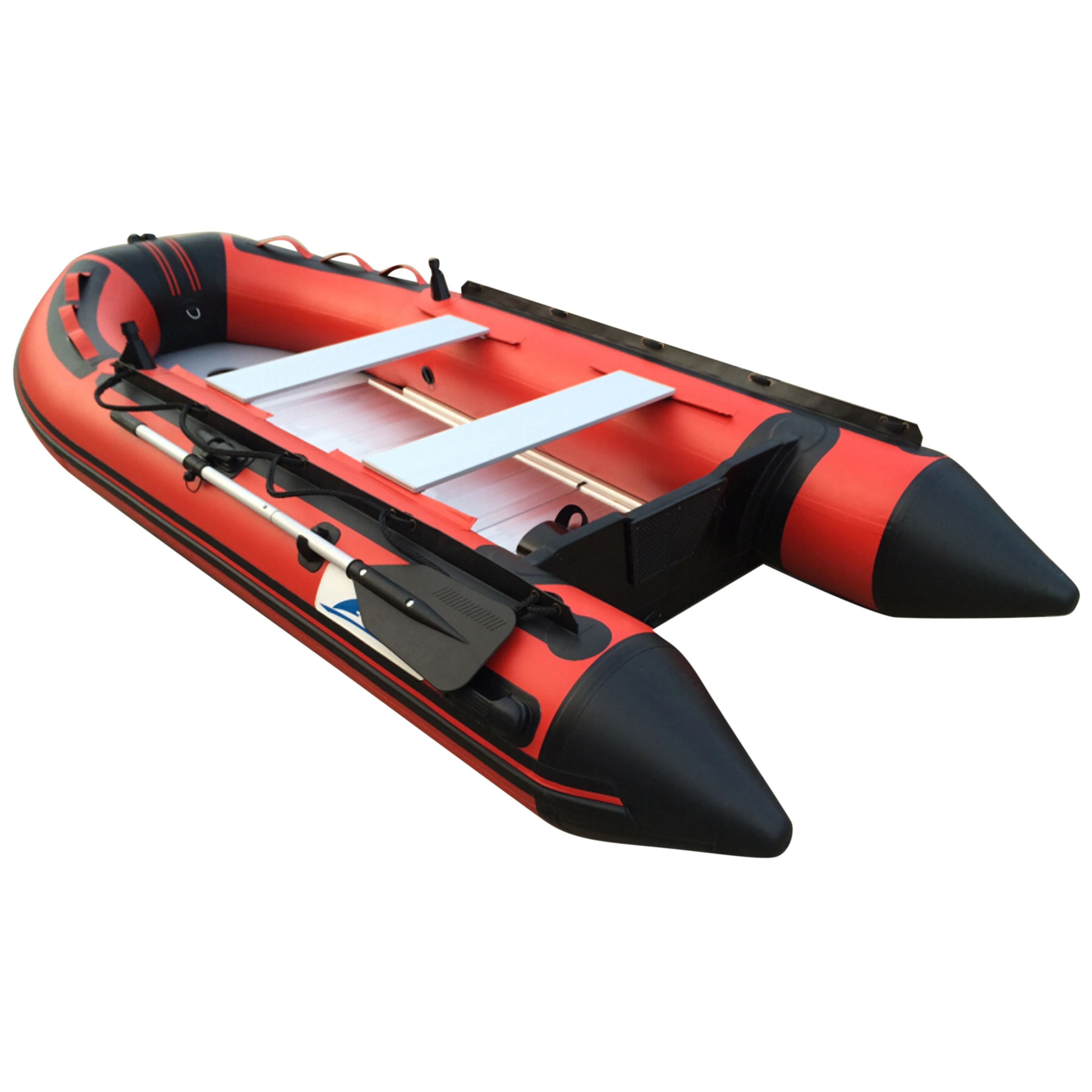 Goethe Barco de bote inflável soldado, iate esportivo em PVC para águas do oceano, 1-7 pessoas, piso de alumínio/ar, garantia de 5 anos
