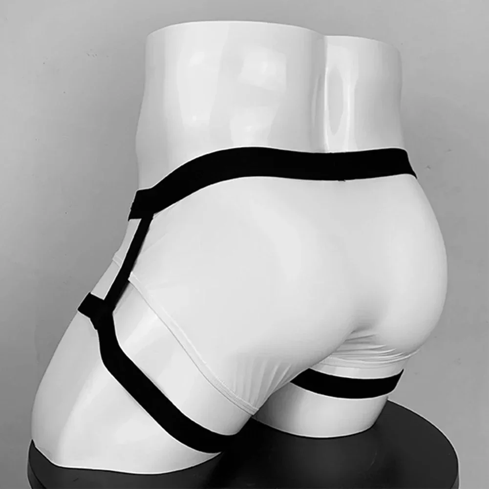 Men\'s Jockstrap Briefs Suspender Underwear Backless Low-Rise Underpants Thong U Convex Pouch Panties Erotic Solid Lingerie