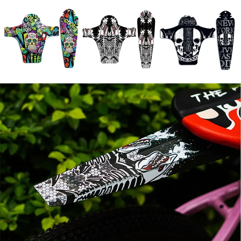 Multicolor Bicycle Mudguard Front/Rear Personalized Pattern Bike Fender Mud Removal Bicycle Parts Mud Guard Wings Universal