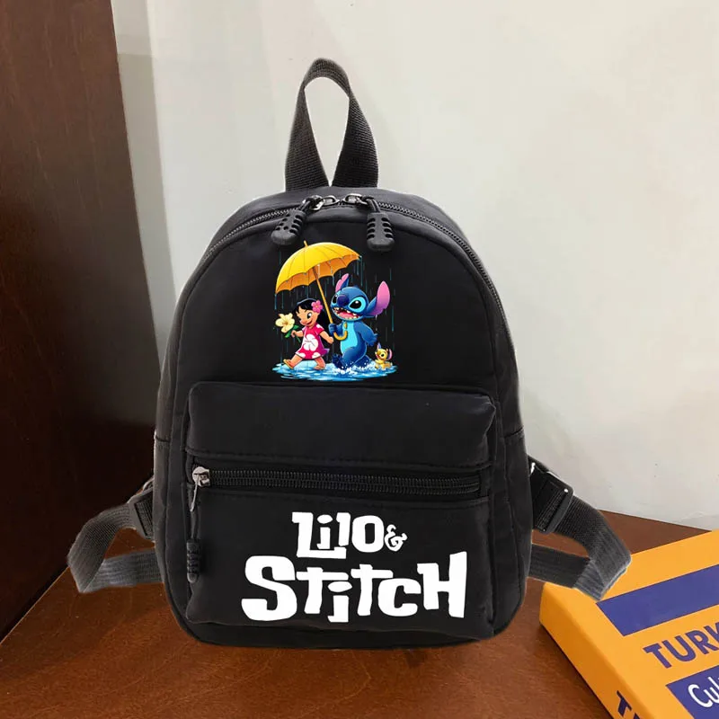 

Disney Lilo & Stitch Women's Backpacks Ladies Bag Teenager School Bags Cute Solid Color Backpack Nylon Colleges Style Backpacks