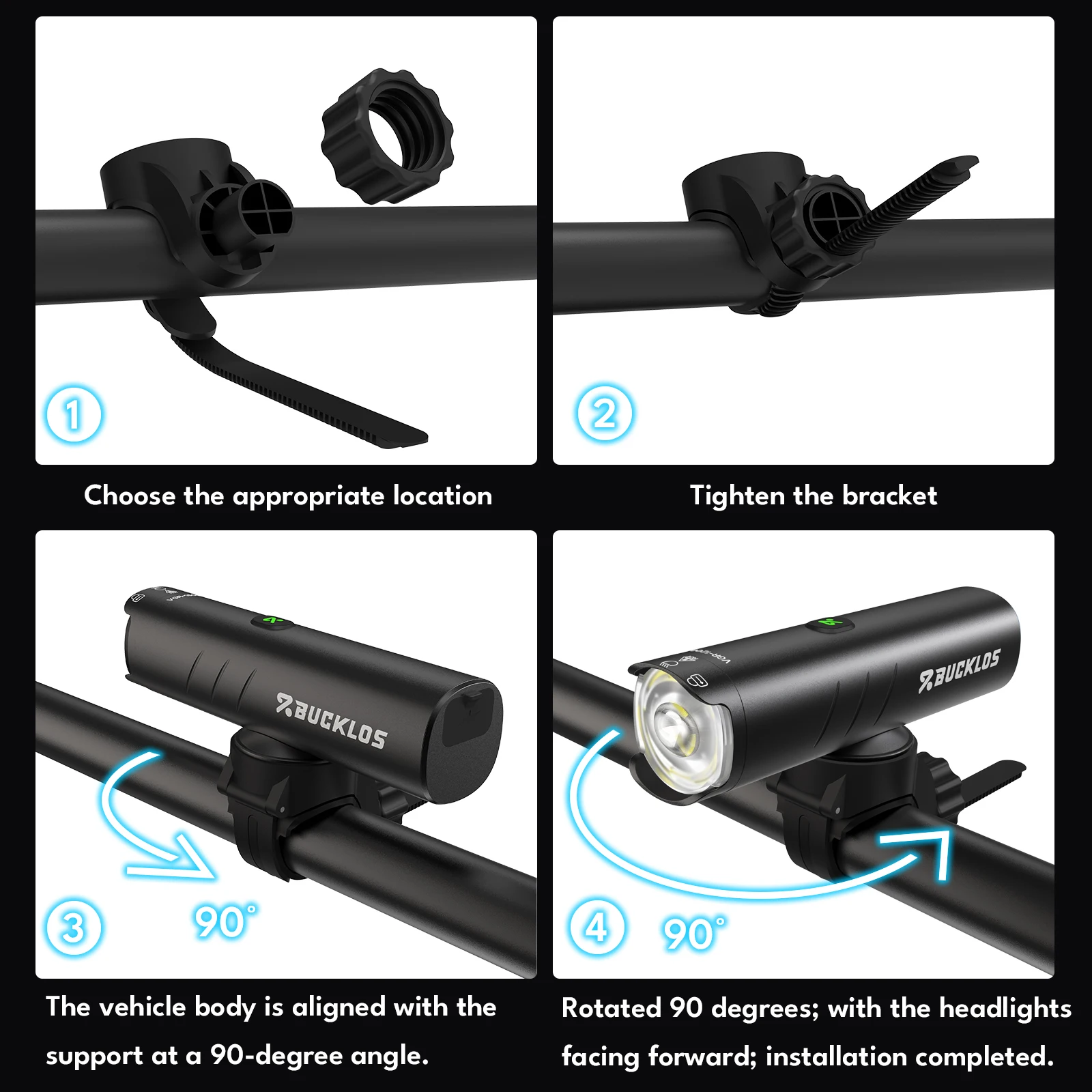 BUCKLOS الدراجة الجبهة ضوء USB Rechargea دراجة العلوي مشرق 4500MAH الجبلية الطريق الدراجة مصباح مقاوم للماء دراجة مصباح يدوي