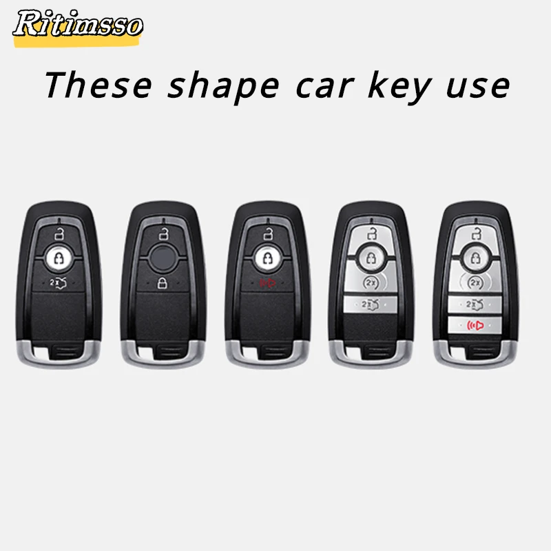 Zinc Alloy Leather Car Remote Key Case Cover Protector For Ford Raptor F150 Explorer Mustang Fusion Escape F250 F350 F450 RAPTOR